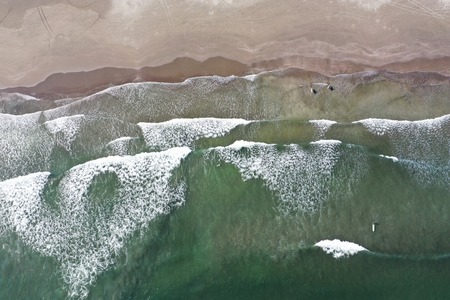 Aerial view of the coastの写真素材