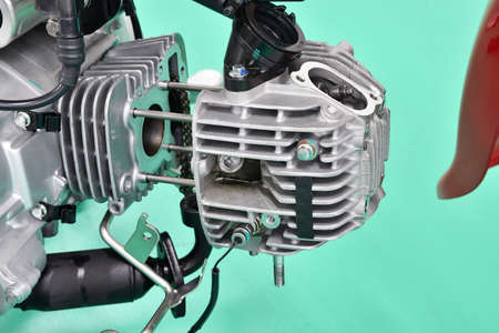Small motorcycles under disassembly and maintenance