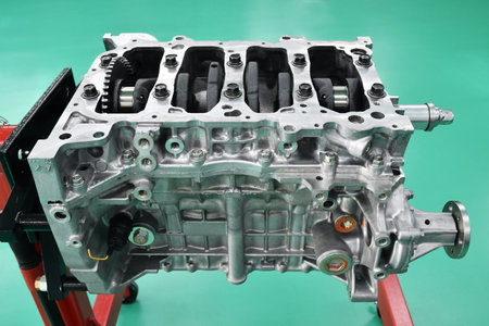 Automobile engines under disassembly and maintenance