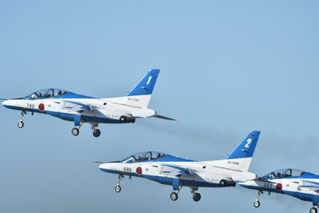 Blue Impulse acrobatic flightの写真素材