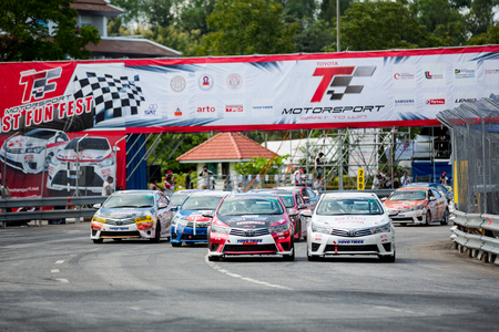 CHIANG MAI, THAILAND - SEPTEMBER 20: Racing cars in Toyota Motorsport on September 20,2015 in 700th Anniversary Stadium ,Chiang Mai,Thailand.のeditorial素材