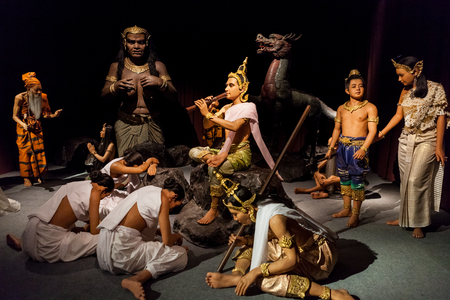 Nakhonpathom, THAILAND - MAY 27,2016: Wax Figures The Legend of Phra Abhaimani by Sunthorn Phu unidentified , at Thai Human Imagery Museum in Nakhonpathom Province, Thailand.のeditorial素材