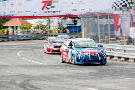 CHIANG MAI, THAILAND - SEPTEMBER 19: Racing cars in Toyota Motorsport on September 19,2015 in 700th Anniversary Stadium ,Chiang Mai,Thailand.のeditorial素材