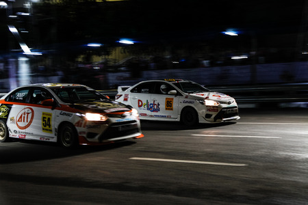 CHIANG MAI, THAILAND - OCTOBER 20: Racing cars in Toyota Motorsport on October 20,2013 in 700th Anniversary Stadium ,Chiang Mai,Thailand.のeditorial素材