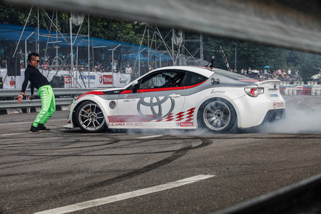 CHIANG MAI, THAILAND - OCTOBER 20: Racing cars in Toyota Motorsport on October 20,2013 in 700th Anniversary Stadium ,Chiang Mai,Thailand.のeditorial素材