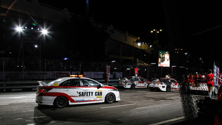 CHIANG MAI, THAILAND - OCTOBER 20: Racing cars in Toyota Motorsport on October 20,2013 in 700th Anniversary Stadium ,Chiang Mai,Thailand.のeditorial素材