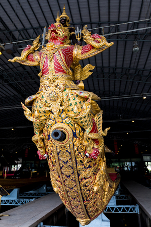 The royal barge is maintained in Royal Barges Museum in Bangkokのeditorial素材