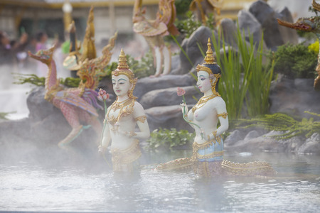 Bangkok, Thailand - NOV 6, 2017: Animal creatures in The Royal Crematorium for HM King Bhumibol Adulyadej at Sanam Luang  prepared to be used as The royal funeral Cremation Ceremony Pra May Ru Maatのeditorial素材