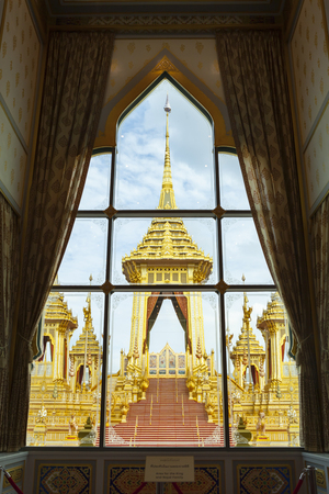 Bangkok, Thailand - NOV 4, 2017: The Royal Crematorium for King Bhumibol Adulyadej at Sanam Luang prepared to be used as The royal funeral Cremation Ceremony Bangkok Thailand Pra May Ru Maatのeditorial素材