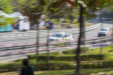 CHIANG MAI, THAILAND - DECEMBER 10: Racing cars in Toyota Motorsport on December 10,2017 in 700th Anniversary Stadium ,Chiang Mai,Thailand.のeditorial素材