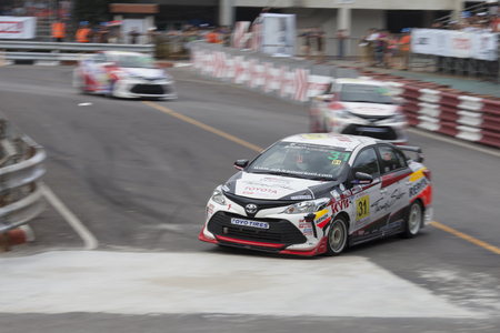 CHIANG MAI, THAILAND - DECEMBER 10: Racing cars in Toyota Motorsport on December 10,2017 in 700th Anniversary Stadium ,Chiang Mai,Thailand.のeditorial素材