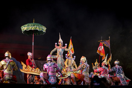 CHIANG MAI, THAILAND - JAN 26, 2019 : Thailand Dancing in masked perform a Thai classic masked...