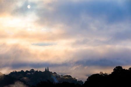 Sunrise In Chiang Mai City And Prathat Doi Suthep Temp, Chiang Mai Thailand.の写真素材