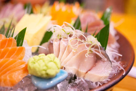Sashimi, raw fish in traditional Japaneseの写真素材