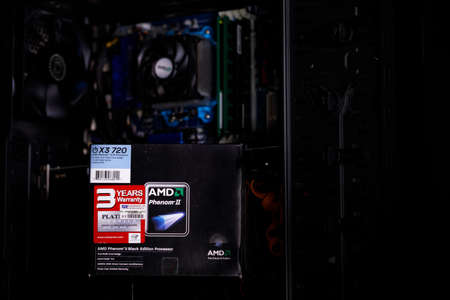 CHIANGMAI, THAILAND - OCT 19 2021 : AMD Phenom II Desktop Processor Series with AMD K10  architectureのeditorial素材