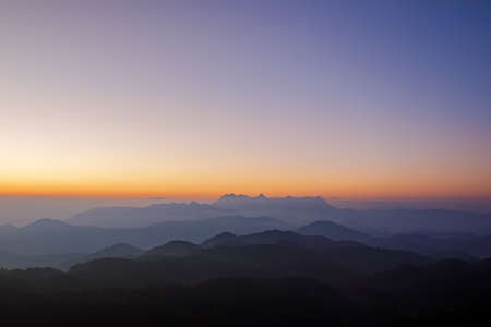 Thailand with forest trees and green mountain hills, Doi Luang Chiang Dao mountains, Chiang mai, Thailand.の写真素材