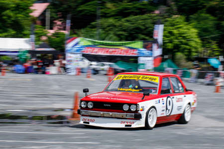 CHIANG MAI, THAILAND - MAY 8 2022 : An unidentified driver performs a drifting competition in the "Gymkhana Northern"のeditorial素材