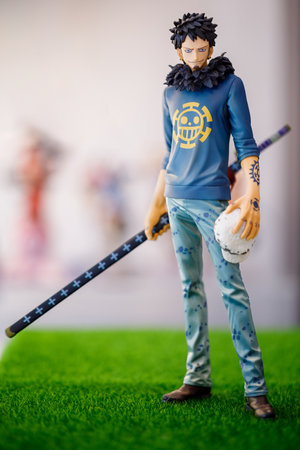 CHIANGMAI, THAILAND - OCT 03 2022 : Plastic model of One Piece from the One Piece series of Animated...