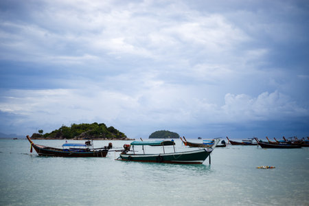 Koh Lipe a natura white sand beach and clear sea water of the Tarutao National Park, Satun, Thailand.の写真素材