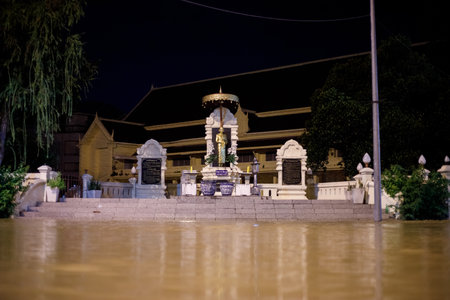 CHIANGMAI , THAILAND - OCT 06 2024 : Chiang Mai city flooded as Ping River overflowsのeditorial素材