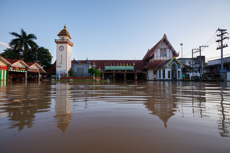 CHIANGMAI , THAILAND - OCT 06 2024 : Chiang Mai city flooded as Ping River overflowsのeditorial素材