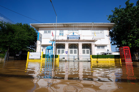 CHIANGMAI , THAILAND - OCT 06 2024 : Chiang Mai city flooded as Ping River overflowsのeditorial素材