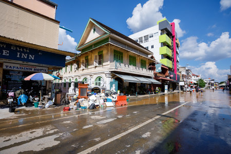 CHIANGMAI , THAILAND - OCT 06 2024 : Chiang Mai city flooded as Ping River overflowsのeditorial素材