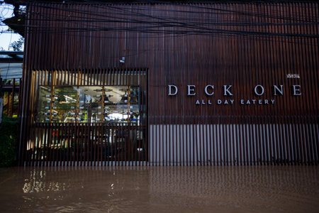 CHIANGMAI , THAILAND - OCT 04 2024 : Chiang Mai city flooded as Ping River overflowsのeditorial素材