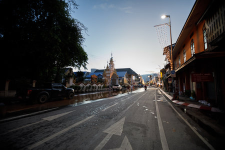 CHIANGMAI , THAILAND - OCT 04 2024 : Chiang Mai city flooded as Ping River overflowsのeditorial素材
