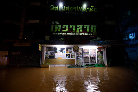 CHIANGMAI , THAILAND - OCT 04 2024 : Chiang Mai city flooded as Ping River overflowsのeditorial素材
