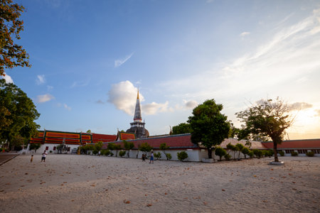 Wat Phra Mahathat Woramahawihan, the main temple in Nakhon Si Thammarat province,Southern Thailand.の写真素材