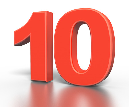 3d red number collection - 10