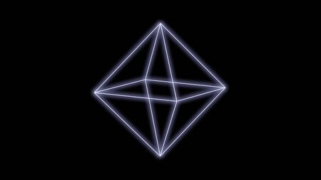 synthwave prism shape 80s Retro Futurism black Background style 3d illustration renderの写真素材