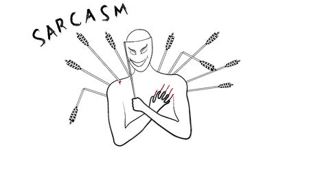 Sarcasm emotion character hand drawn black whiteのイラスト素材