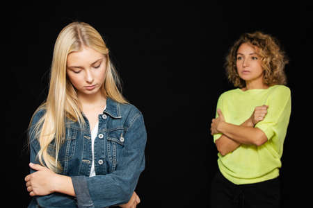 Moms daughter girl relationship in family parents kidsの写真素材