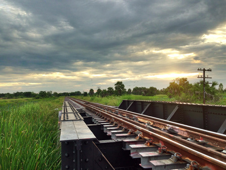 Black bridge for tthe trainの写真素材