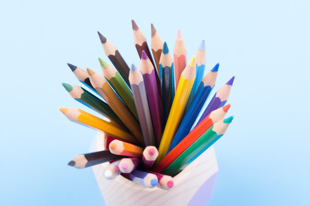 Group of color pencilsの写真素材