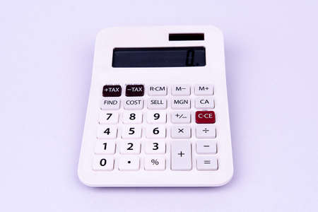 White calculator on white backgroundの写真素材