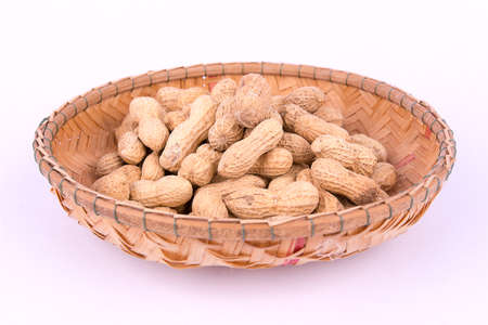 Groundnut on white backgroundの写真素材