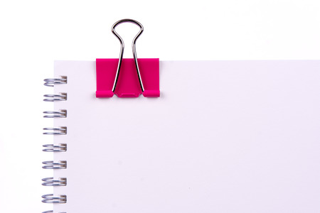 Binder clip on blank paperの写真素材