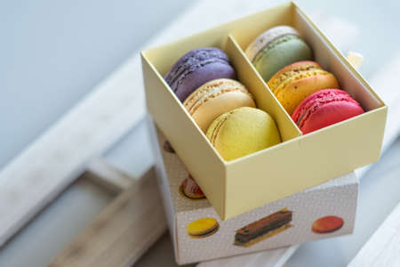 macarons in nice backgroundの写真素材
