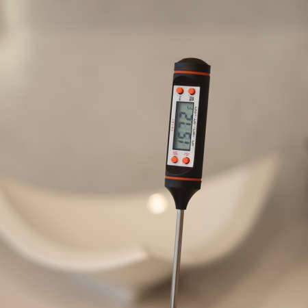 Meat thermometer with digital number temperature readout