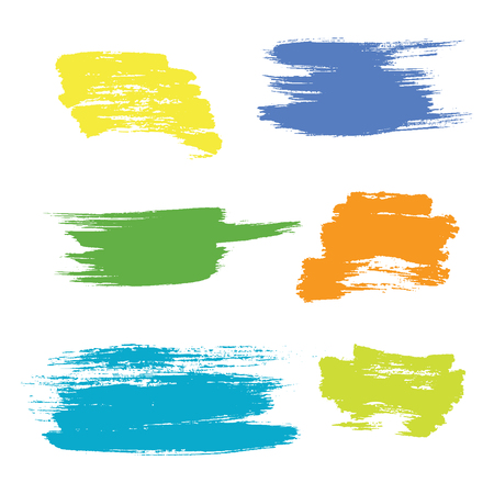 Grunge hand drawn brush stroke vector set.のイラスト素材