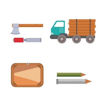 Timber icons illustration.のイラスト素材