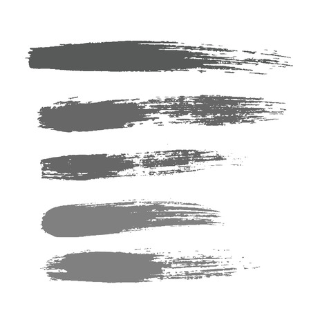 Grunge hand drawn brush stroke set.のイラスト素材