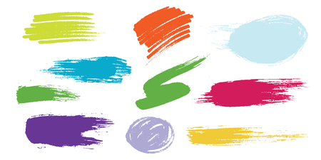 Grunge hand drawn brush stroke set.のイラスト素材