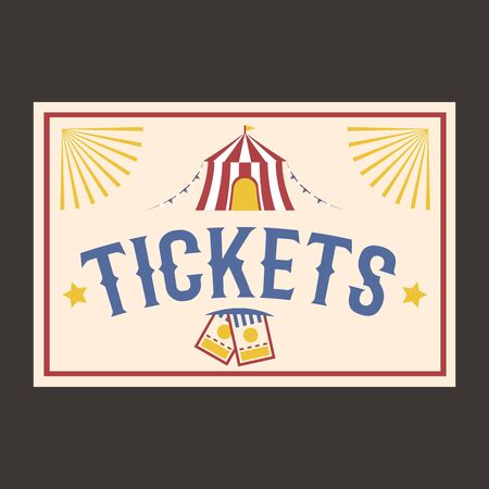 Circus vintage tickets label banner vector illustration.のイラスト素材