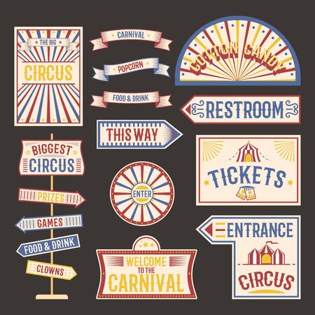Circus vintage label banner vector illustration.のイラスト素材