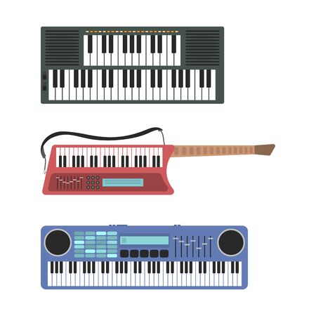 Keyboard musical instruments vector illustration.のイラスト素材
