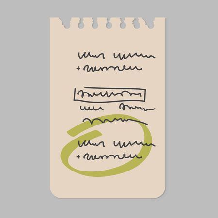 Paper note sheet for message vector illustration.のイラスト素材